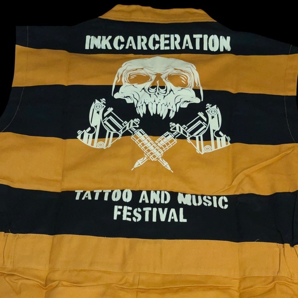 Inkcarceration Music & Tattoo Festival Concert Jail Jumpsuit Halloween Costume S - Picture 9 of 16